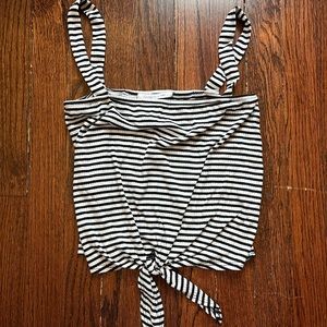 Cute Black and White Striped Tank Top